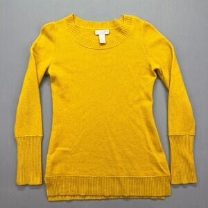 Kenar Cashmere Sweater Crew Neck Long Sleeve Knit Pullover‎ Yellow Size S